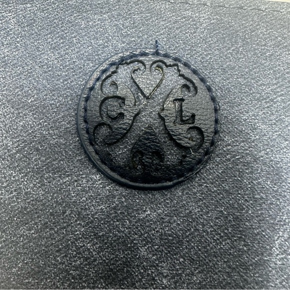 CXL‎ Christian Lacroix Jasper Barrel Satchel Crossbody Denim Blue Free Wallet - Picture 8 of 14